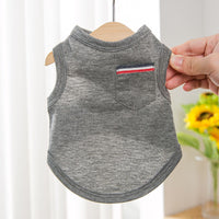 HKM-0319549 Casual Cotton Vest for Small Dogs in Yellow, Gray, and Green - Various Sizes Available