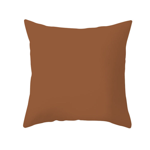 HKM-031955 Solid Color Peach Skin Cotton Linen Pillowcase - Modern 45x45cm Design for Living Room
