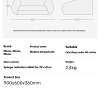 HKM-0321213 Cozy Removable and Washable Cat and Dog Sofa Nest Bed with Memory Foam and Moisture-Proof Base
