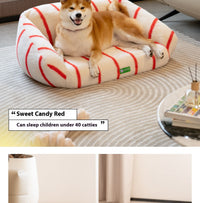 HKM-0321213 Cozy Removable and Washable Cat and Dog Sofa Nest Bed with Memory Foam and Moisture-Proof Base
