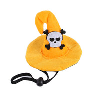 HKM-0321981 Pet Cat Pumpkin Hat for Halloween - Adjustable Cloth Headgear with Embossed Design