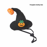 HKM-0321981 Pet Cat Pumpkin Hat for Halloween - Adjustable Cloth Headgear with Embossed Design