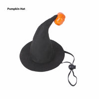 HKM-0321981 Pet Cat Pumpkin Hat for Halloween - Adjustable Cloth Headgear with Embossed Design