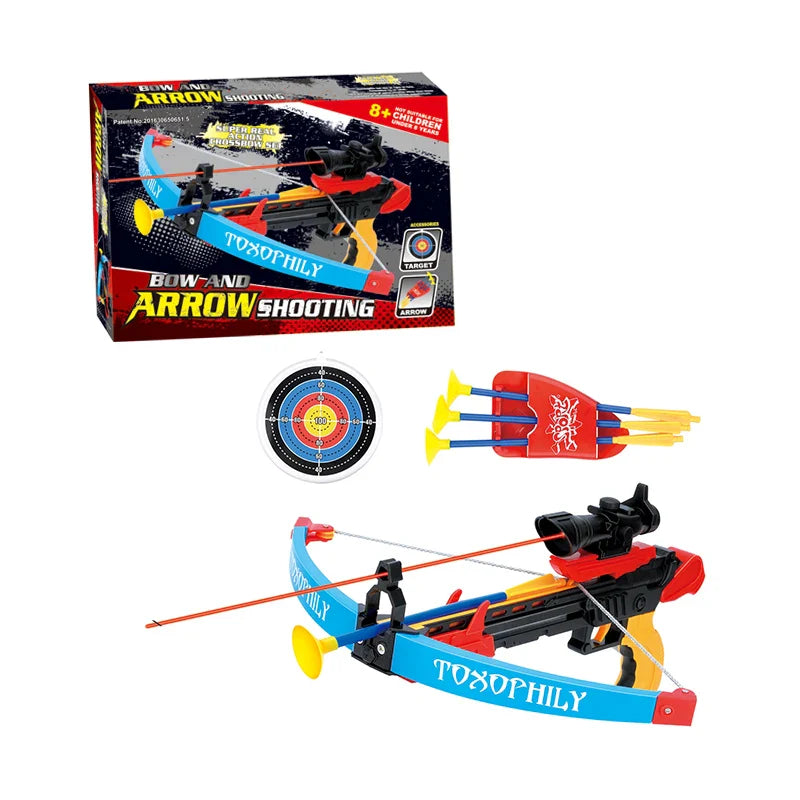 HKM-032211 Mini Archery Toy Set for Kids - Indoor Outdoor Bow and Arrow Game with Safe Arrows
