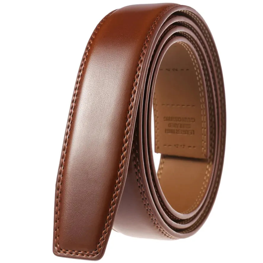 HKM-032275 Genuine Cowhide Leather Belt - No Buckle Design, Model LY35-3633