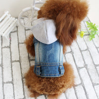 HKM-0323517 Denim Vest Coat for Pets - Casual Spring/Summer Outfit in Blue