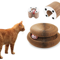 HKM-0326205 Organ Cat Scratch Board Toy - Deep Wood Grain & Halloween Designs