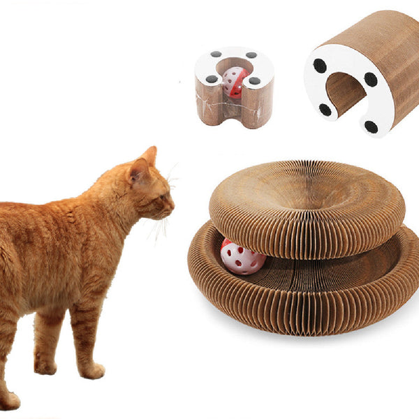 HKM-0326205 Organ Cat Scratch Board Toy - Deep Wood Grain & Halloween Designs