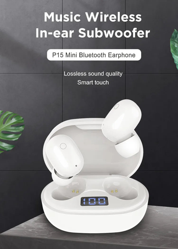 HKM-032723 Wireless Bluetooth 5.0 Earbuds with Microphone and Waterproof Design