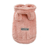 HKM-0327357 Cotton Cartoon Bear Ear Coat for Pets - Double-Sided Velvet Fabric