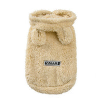 HKM-0327357 Cotton Cartoon Bear Ear Coat for Pets - Double-Sided Velvet Fabric