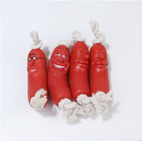 HKM-0327741 Dog Chew Toy Ham Sausage Silicone Interactive Toy for Large Dogs - 11cm