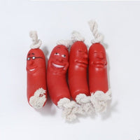 HKM-0327741 Dog Chew Toy Ham Sausage Silicone Interactive Toy for Large Dogs - 11cm