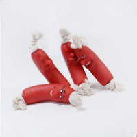 HKM-0327741 Dog Chew Toy Ham Sausage Silicone Interactive Toy for Large Dogs - 11cm