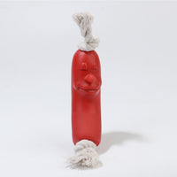 HKM-0327741 Dog Chew Toy Ham Sausage Silicone Interactive Toy for Large Dogs - 11cm