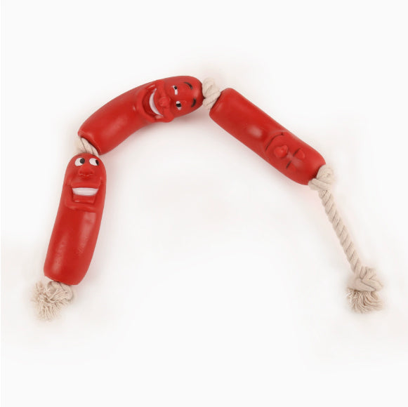 HKM-0327741 Dog Chew Toy Ham Sausage Silicone Interactive Toy for Large Dogs - 11cm