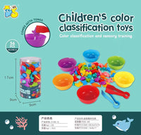 HKM-032851 Montessori Soft Rubber Dinosaur Counting and Colour Classification Toy for Kids