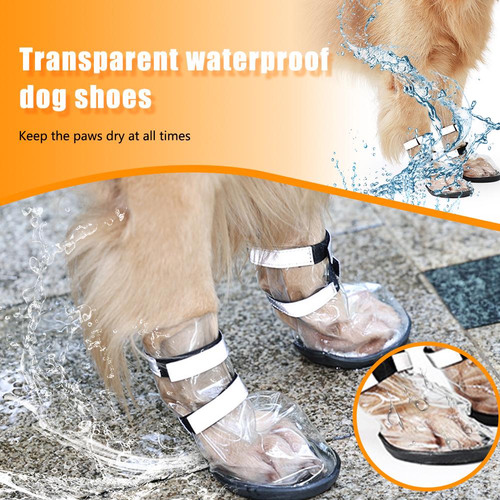 HKM-0329533 Waterproof Non-Slip Shoes for Large Dogs - Black PVC, Available in Sizes S to XL