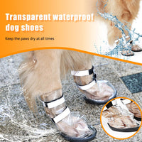 HKM-0329533 Waterproof Non-Slip Shoes for Large Dogs - Black PVC, Available in Sizes S to XL