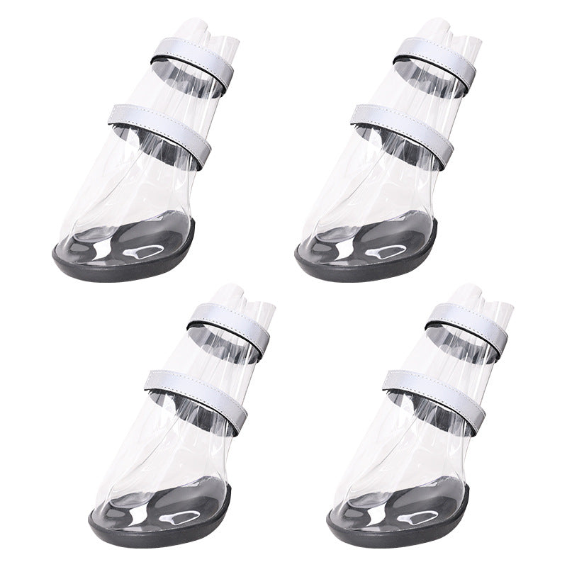 HKM-0329533 Waterproof Non-Slip Shoes for Large Dogs - Black PVC, Available in Sizes S to XL