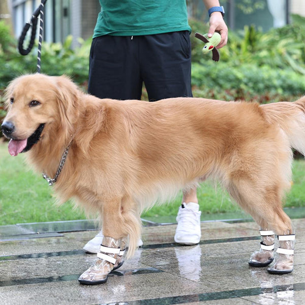 HKM-0329533 Waterproof Non-Slip Shoes for Large Dogs - Black PVC, Available in Sizes S to XL