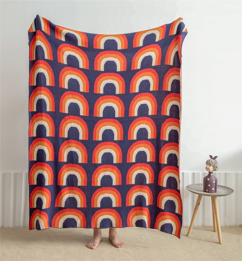 HKM-033043 Nordic Cotton Wool Napping Blanket - Soft and Cozy Throw, 130x160cm, Multiple Colors Available