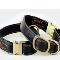 HKM-0330685 Small and Medium Leather Dog Collar in Brown and Black