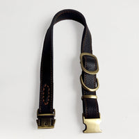 HKM-0330685 Small and Medium Leather Dog Collar in Brown and Black