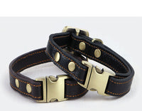 HKM-0330685 Small and Medium Leather Dog Collar in Brown and Black