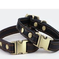 HKM-0330685 Small and Medium Leather Dog Collar in Brown and Black