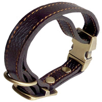 HKM-0330685 Small and Medium Leather Dog Collar in Brown and Black