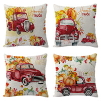 HKM-033107 Sunflower Design Linen Cushion Cover - 45x45cm, Soft PP Cotton Filling
