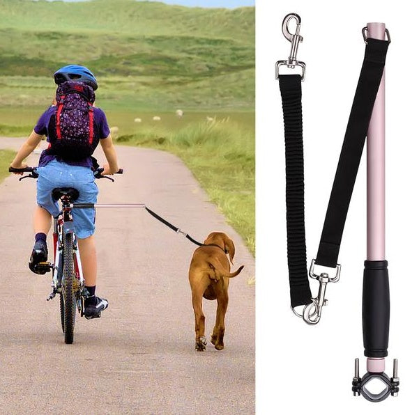 HKM-0332477 Stainless Steel Bicycle Leash for Walking Dogs, 46x2.2CM