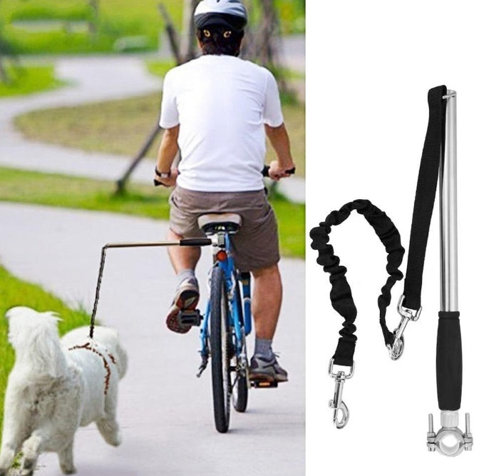 HKM-0332477 Stainless Steel Bicycle Leash for Walking Dogs, 46x2.2CM