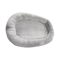 HKM-0332733 Large Soft Short Plush Dog Bed in Khaki, Dark Gray, and Light Gray - Multiple Sizes Available