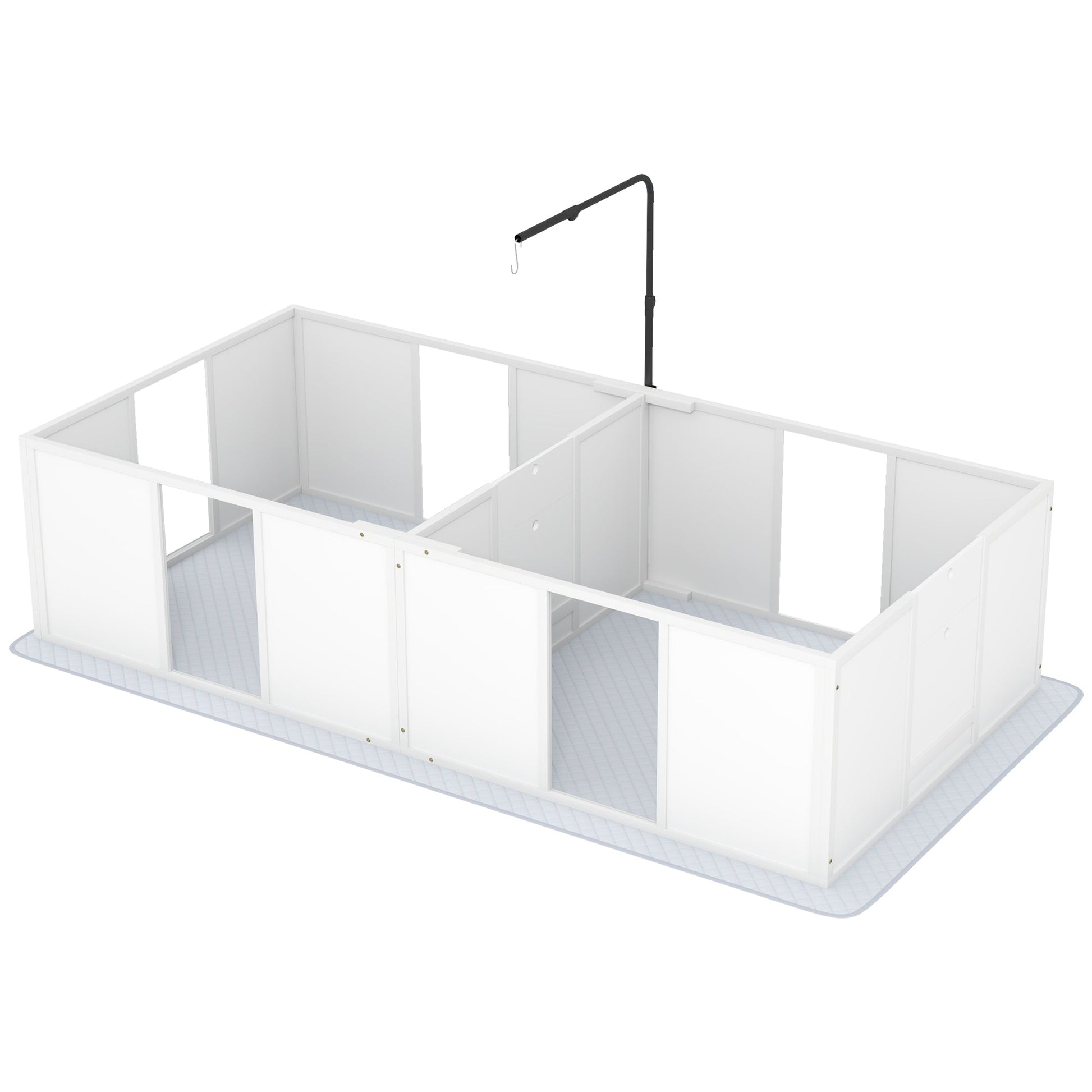 HKM-0334141 Whelping Box for Medium Dogs with Adjustable Height Door, Waterproof Pee Pad, and Retractable Light Stand
