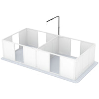 HKM-0334141 Whelping Box for Medium Dogs with Adjustable Height Door, Waterproof Pee Pad, and Retractable Light Stand