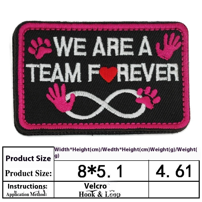 HKM-0334525 Embroidered Velcro Patch for Pet Accessories - Customizable Decorative Sticker