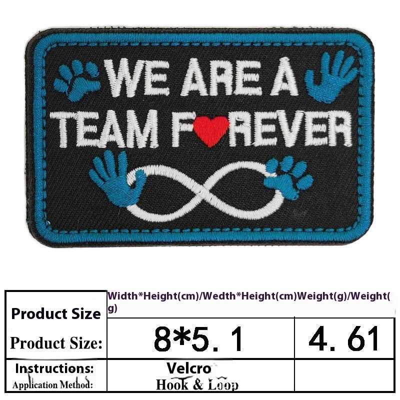 HKM-0334525 Embroidered Velcro Patch for Pet Accessories - Customizable Decorative Sticker