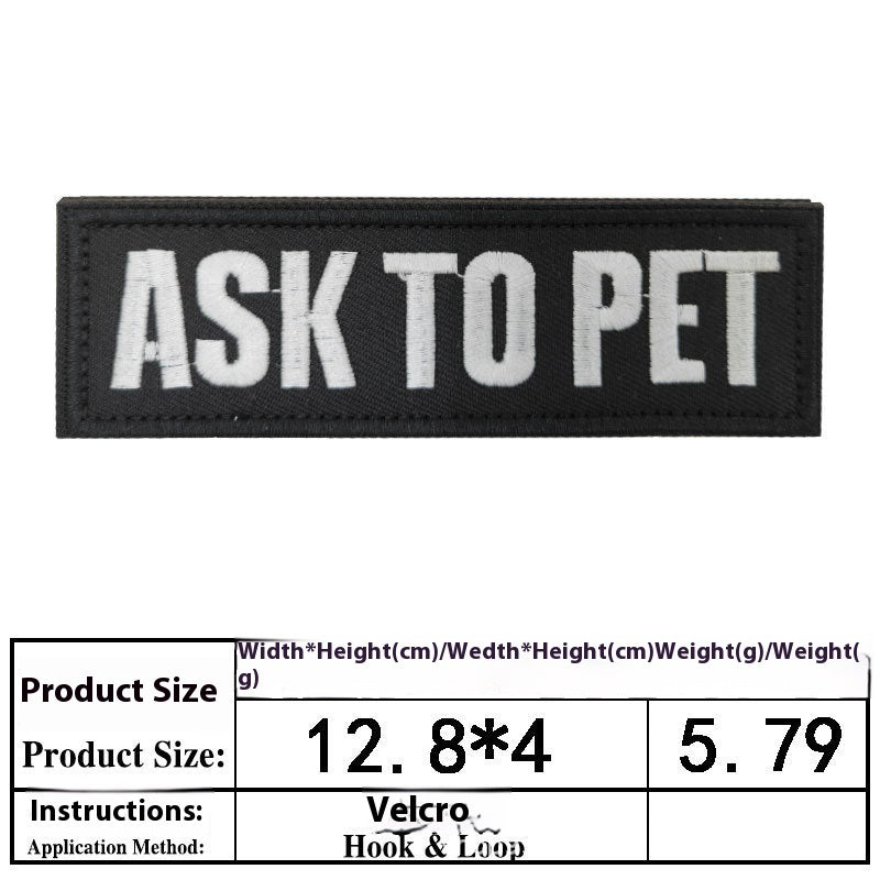 HKM-0334525 Embroidered Velcro Patch for Pet Accessories - Customizable Decorative Sticker