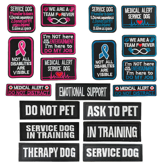 HKM-0334525 Embroidered Velcro Patch for Pet Accessories - Customizable Decorative Sticker