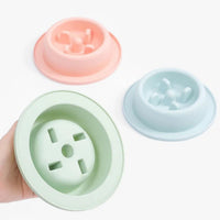 HKM-0334653 Slow Feed Bowl for Pets - Anti-Choking, Non-Slip, Durable PP Material, 17cm x 4.5cm, Multiple Colors Available
