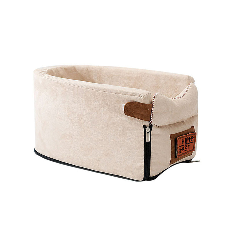 HKM-0334909 Portable Doghouse in Beige and Grey Cloth - Central Control Car 42x20x22cm