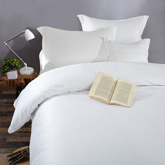 HKM-033491 Cotton Satin Four-Piece Bedding Set for 1.8m (6 feet) Beds, 100% Pure Cotton, Dark/Edge Duvet Covers and Pillowcases