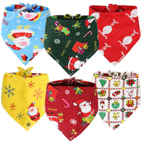 HKM-0336061 Christmas Triangle Scarf for Pets in Various Designs – Cotton Fabric, Small and Large Sizes