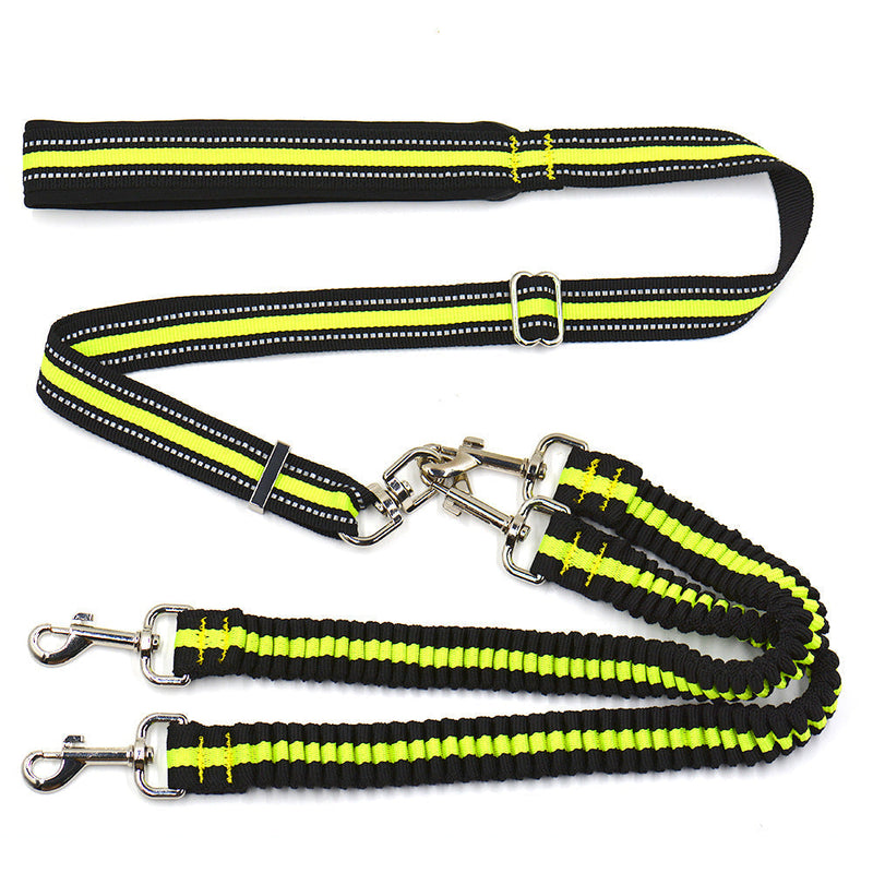 HKM-0338237 Adjustable Double-Headed Nylon Leash for Dogs, 50-100cm Main Traction, 70-110cm Spring Traction