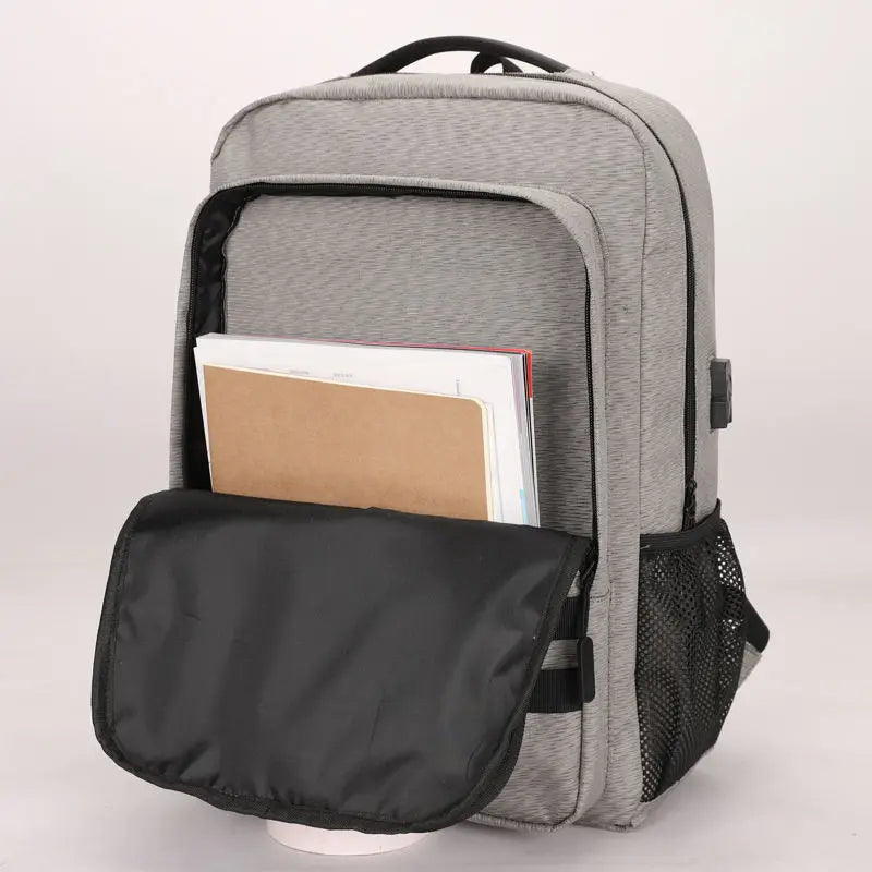 HKM-033939 Large Capacity Waterproof Laptop Backpack for Men with USB Charging Port