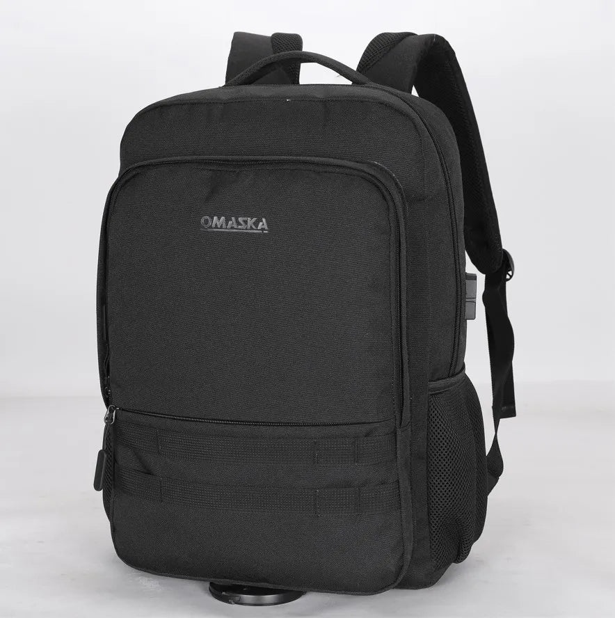 HKM-033939 Large Capacity Waterproof Laptop Backpack for Men with USB Charging Port