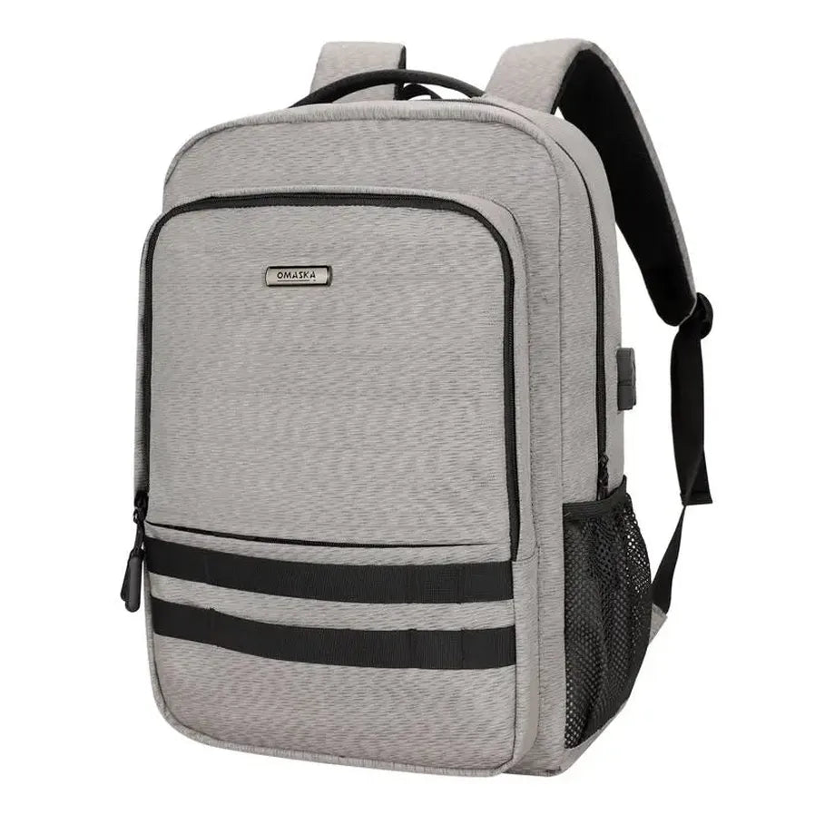 HKM-033939 Large Capacity Waterproof Laptop Backpack for Men with USB Charging Port