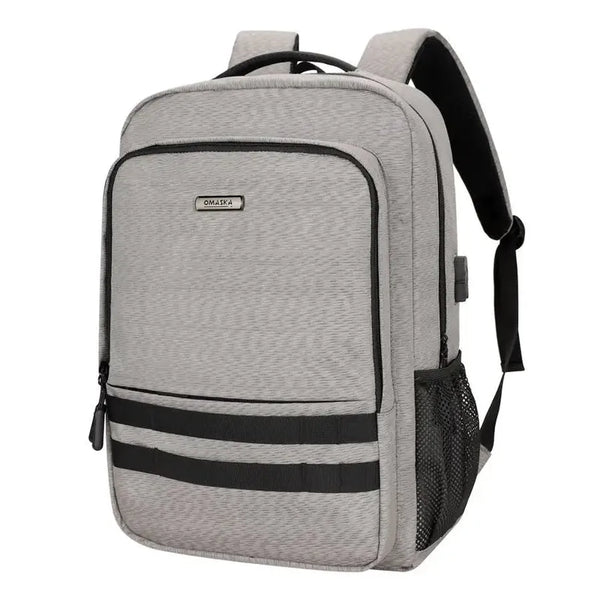 HKM-033939 Large Capacity Waterproof Laptop Backpack for Men with USB Charging Port